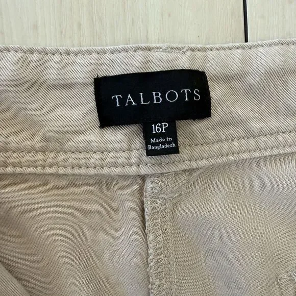 Talbots Flowy Wide Leg Ankle Pants Women’s 16P Beige - Picture 6 of 16